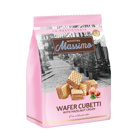 Bánh xốp vị hạt phỉ Massimo Cubetti 250 g