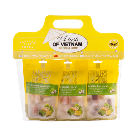 Combo 3 túi kẹo dừa dẻo mix vị Farmers Fine Foods (120 g x 3)