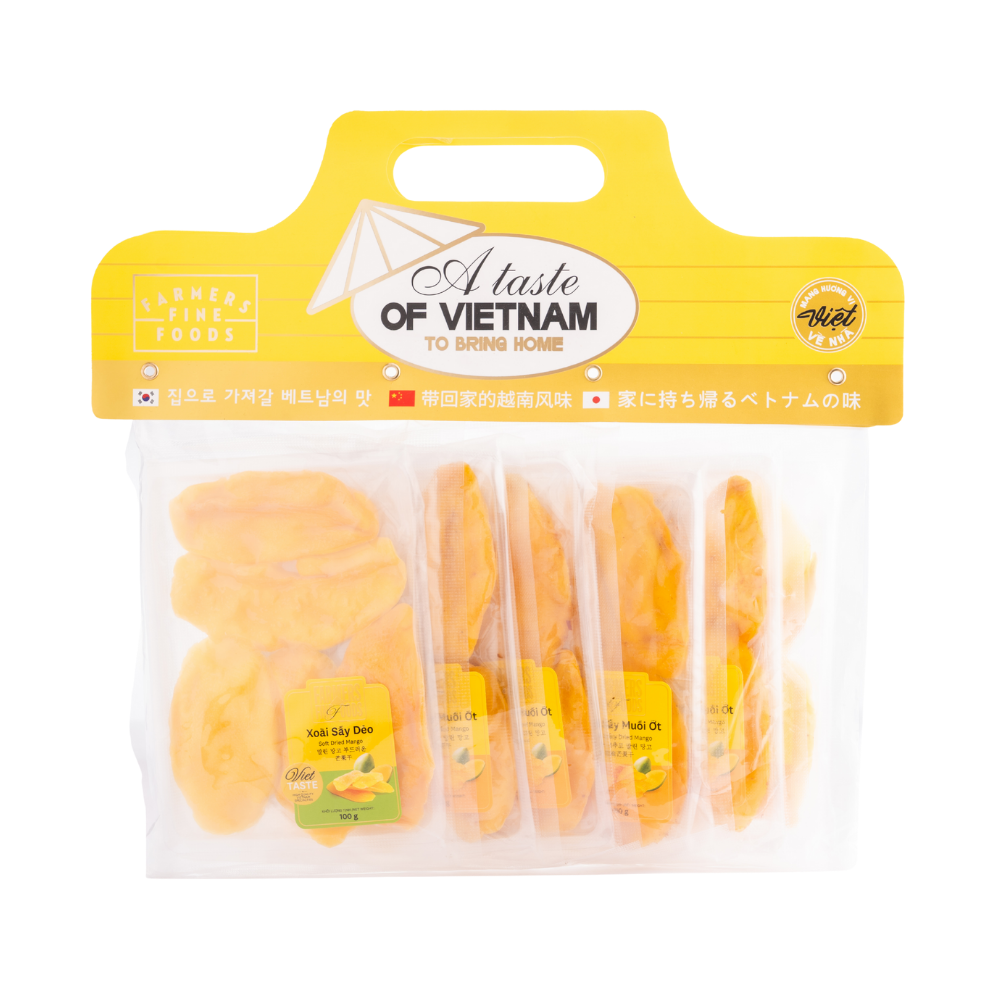 Combo 6 túi (5 xoài sấy muối ớt - 1 xoài sấy dẻo) Farrmers Fine Food (250 g x 6)
