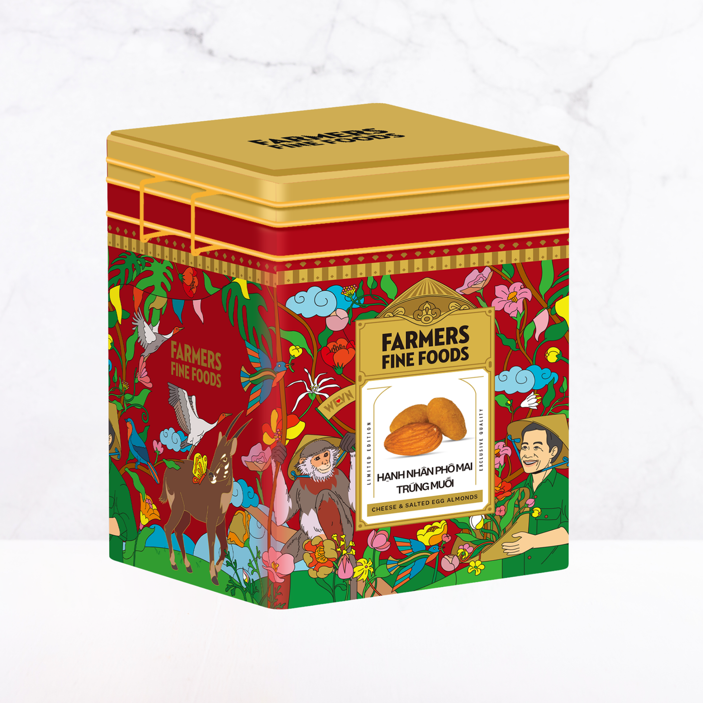 Hạnh nhân phô mai trứng muối Farmers Fine Foods 120 g (Hộp thiếc)