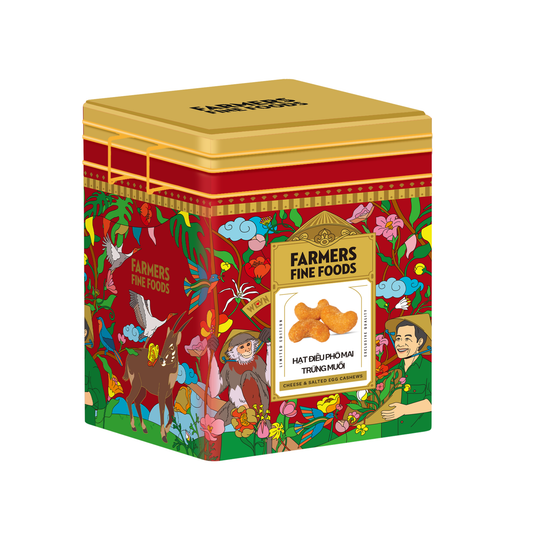 Hạt điều phô mai trứng muối Farmers Fine Foods 140 g (Hộp thiếc)