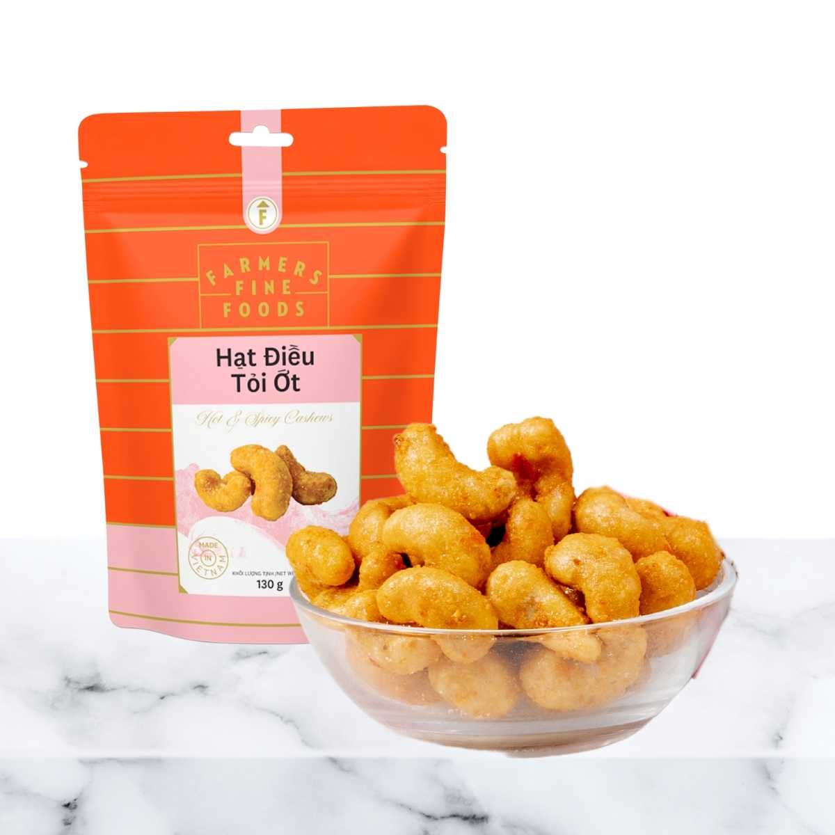 Farmers Fine Foods Garlic Chili Cashews 130 g