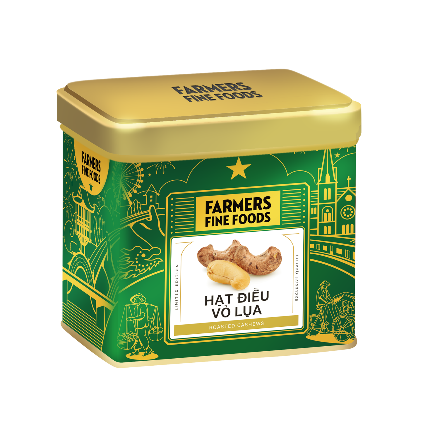 Hạt điều vỏ lụa Farmers Fine Foods 100 g (Hộp thiếc)