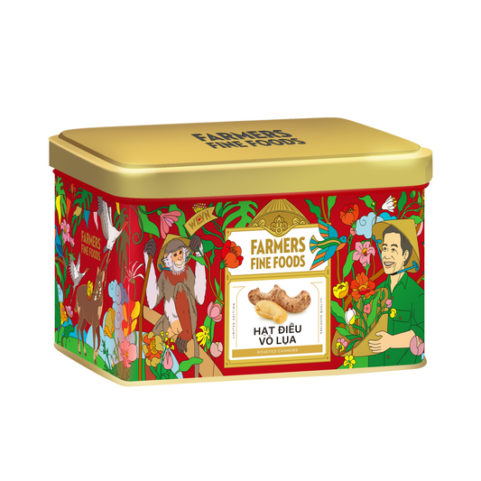 Hạt điều vỏ lụa Farmers Fine Foods 150 g (Hộp thiếc)