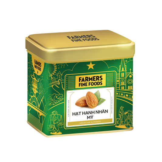 Hạt hạnh nhân mỹ Farmers Fine Foods 100 g (Hộp thiếc)