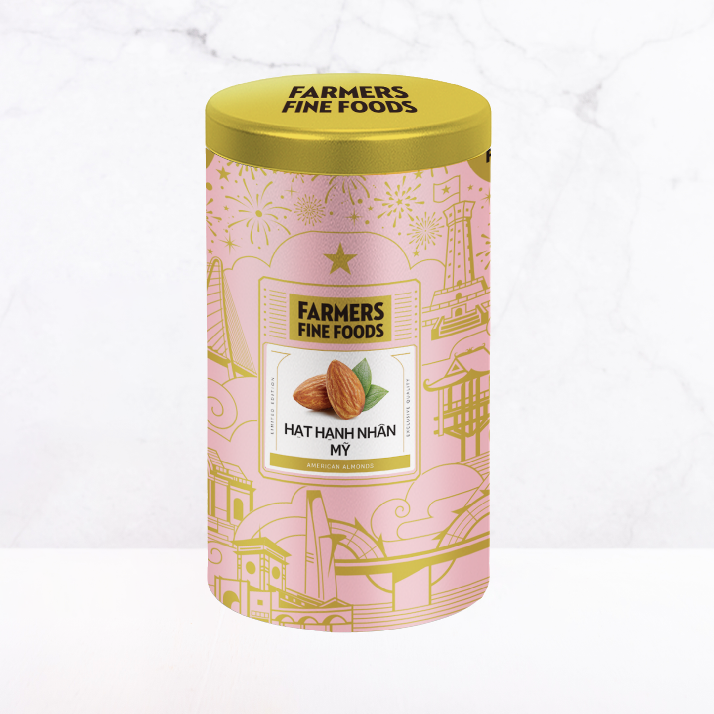 Hạt hạnh nhân mỹ Farmers Fine Foods 180 g (Hộp thiếc)