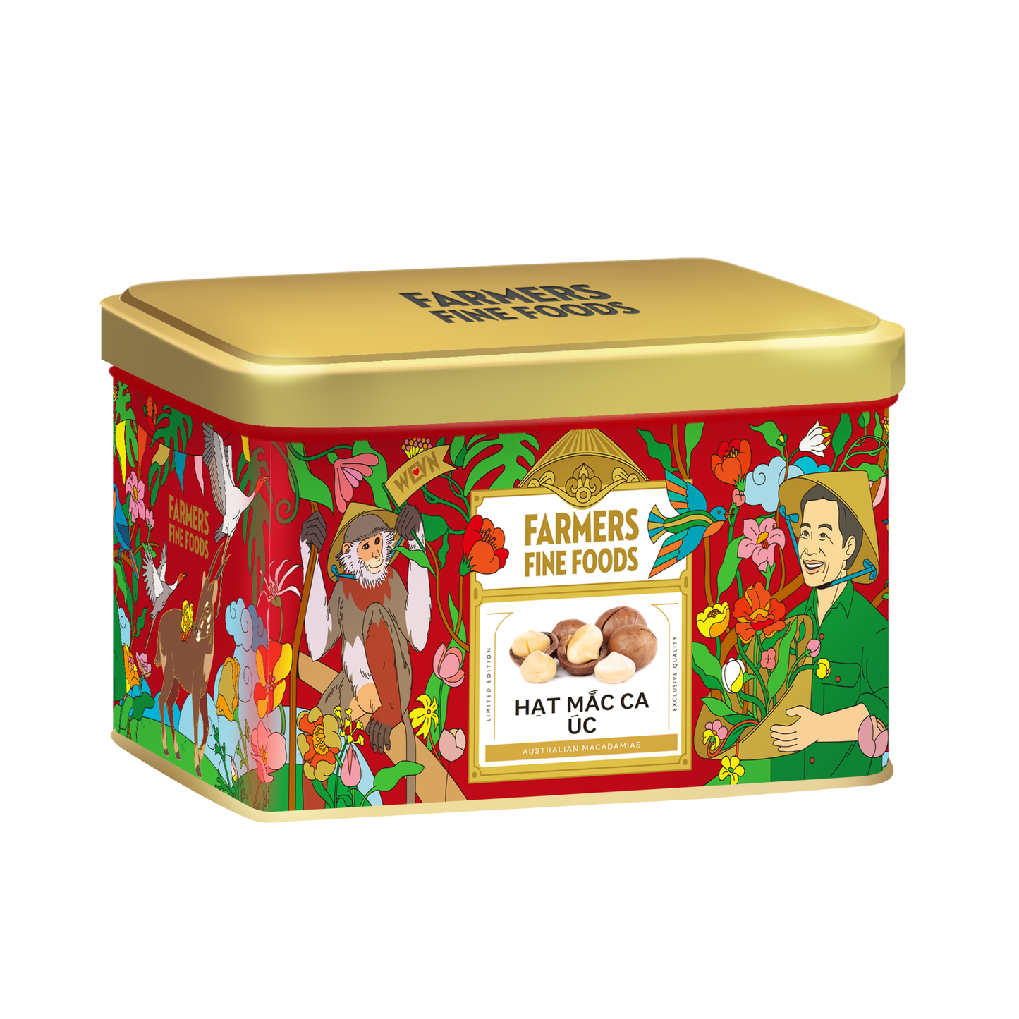 Hạt mắc ca Úc Farmers Fine Foods 170 g (Hộp thiếc)