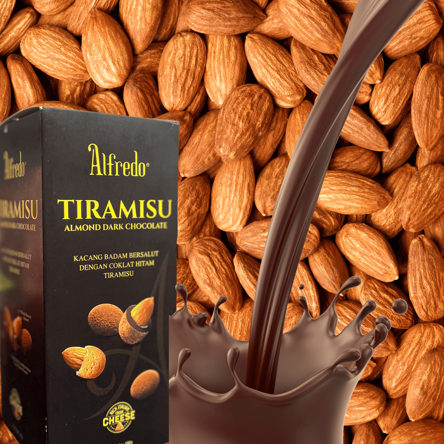 Dark chocolate almond Alfredo tiramisu cheese 180G