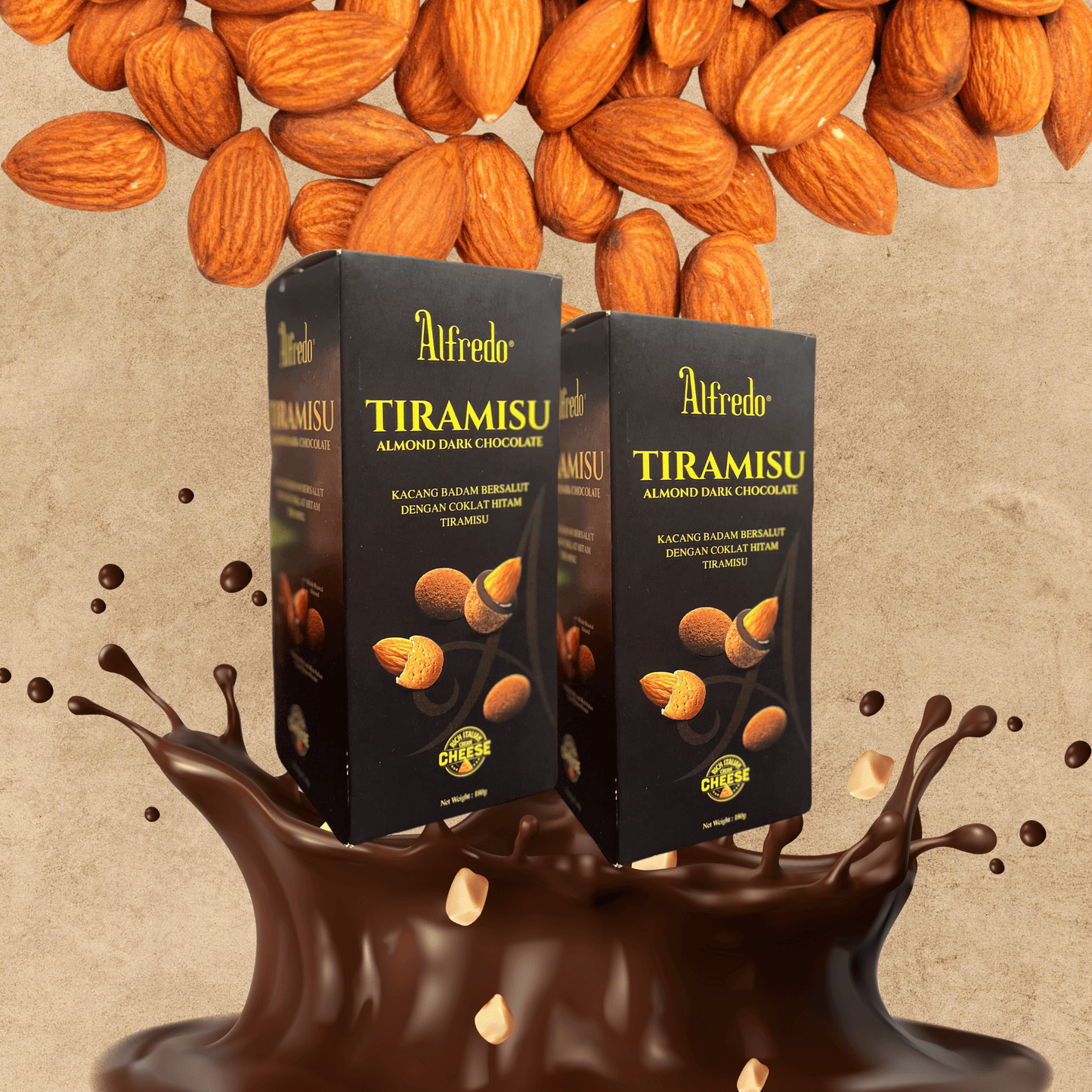 Dark chocolate almond Alfredo tiramisu cheese 180G