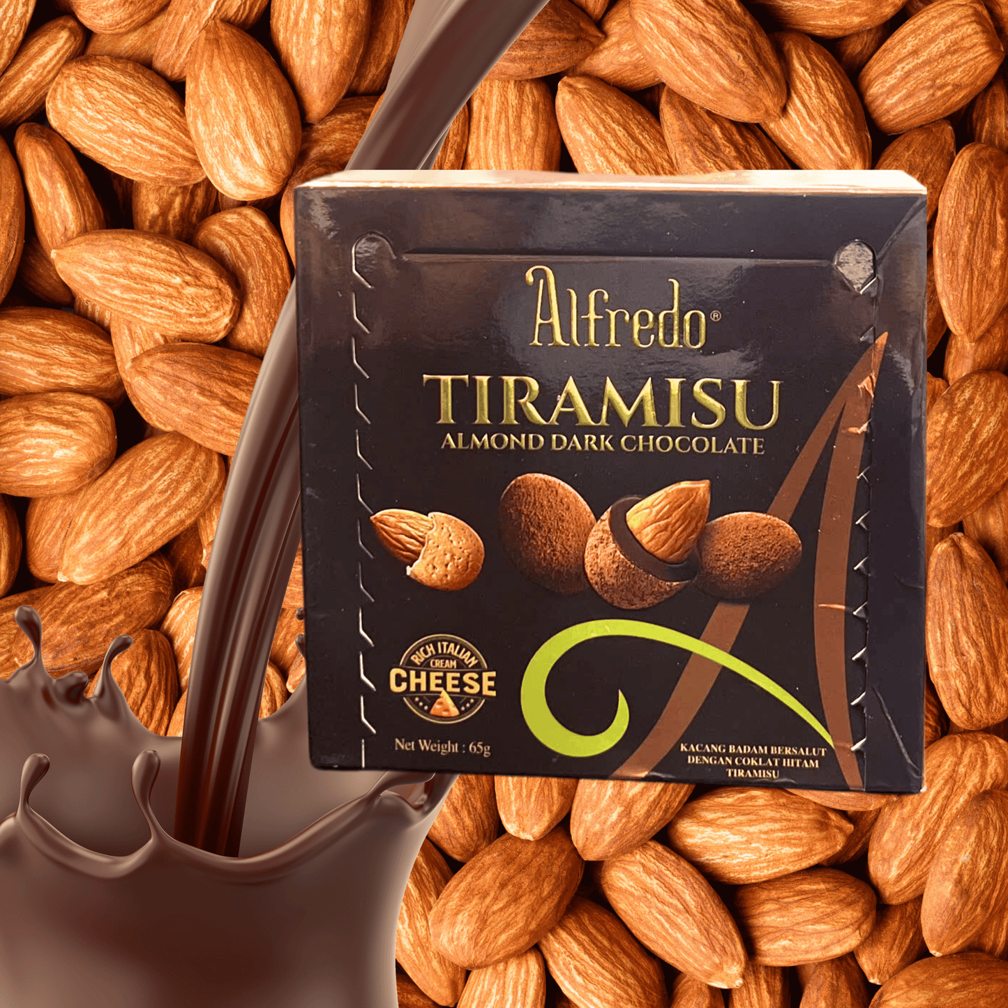 Alfredo tiramisu cheese almond dark chocolate 65G