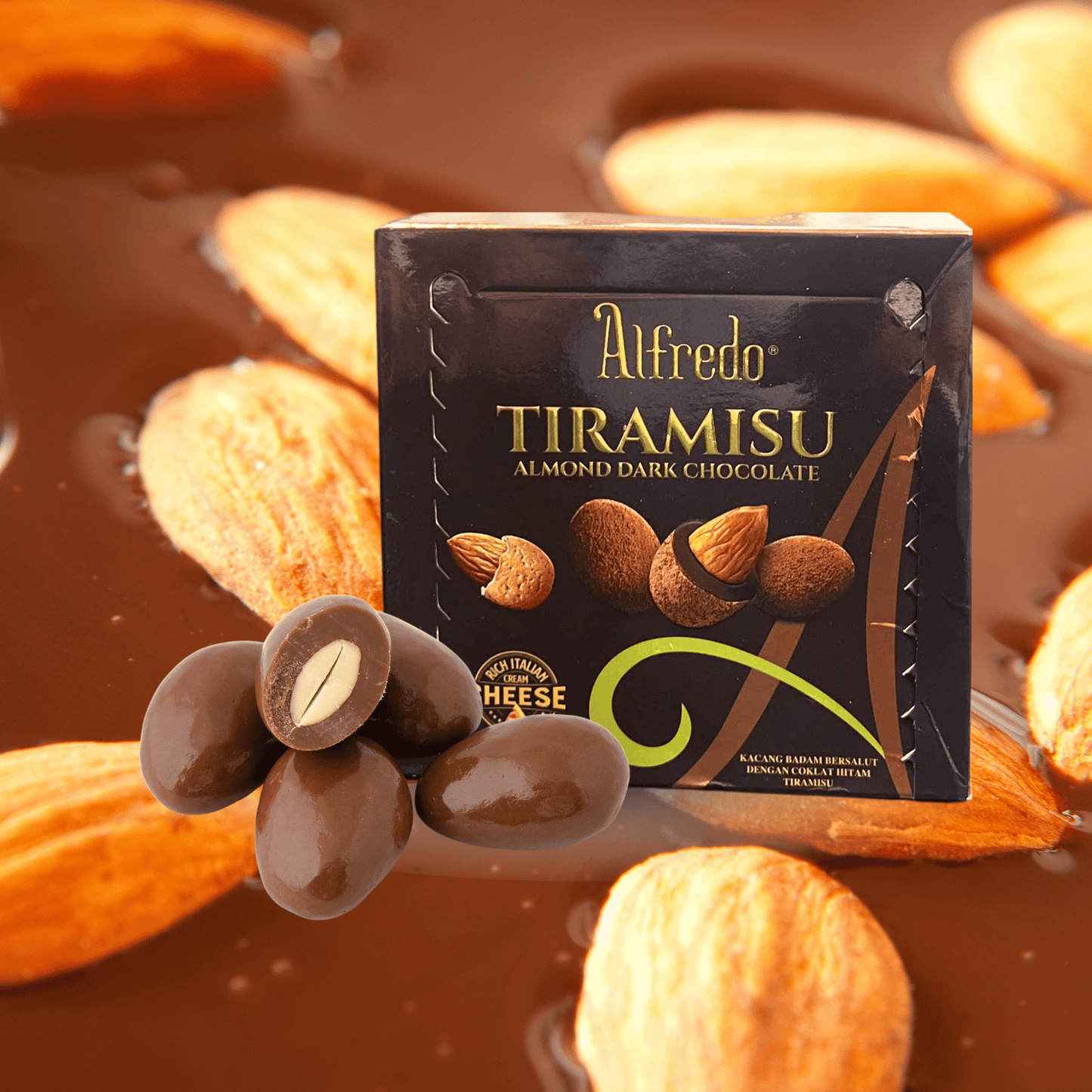 Alfredo tiramisu cheese almond dark chocolate 65G