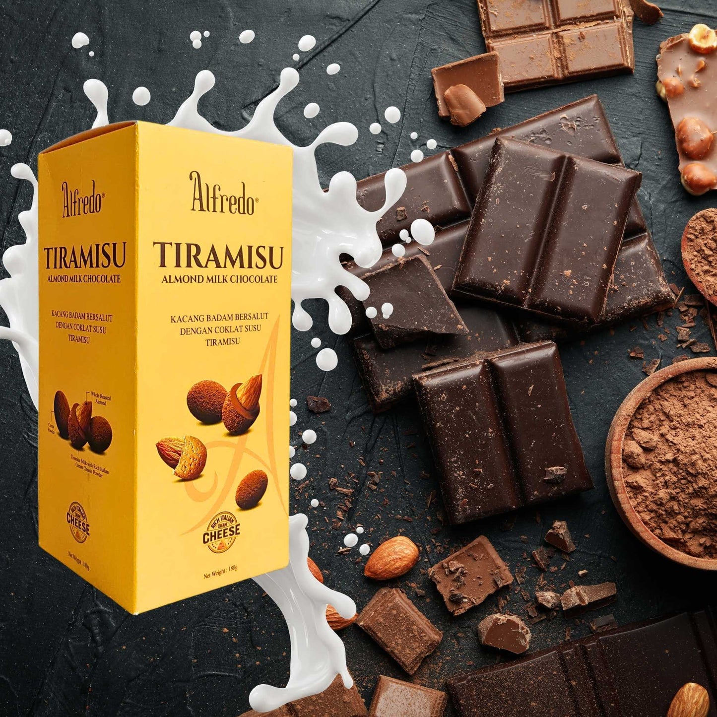 Almond milk chocolate Alfredo tiramisu cheese 180G