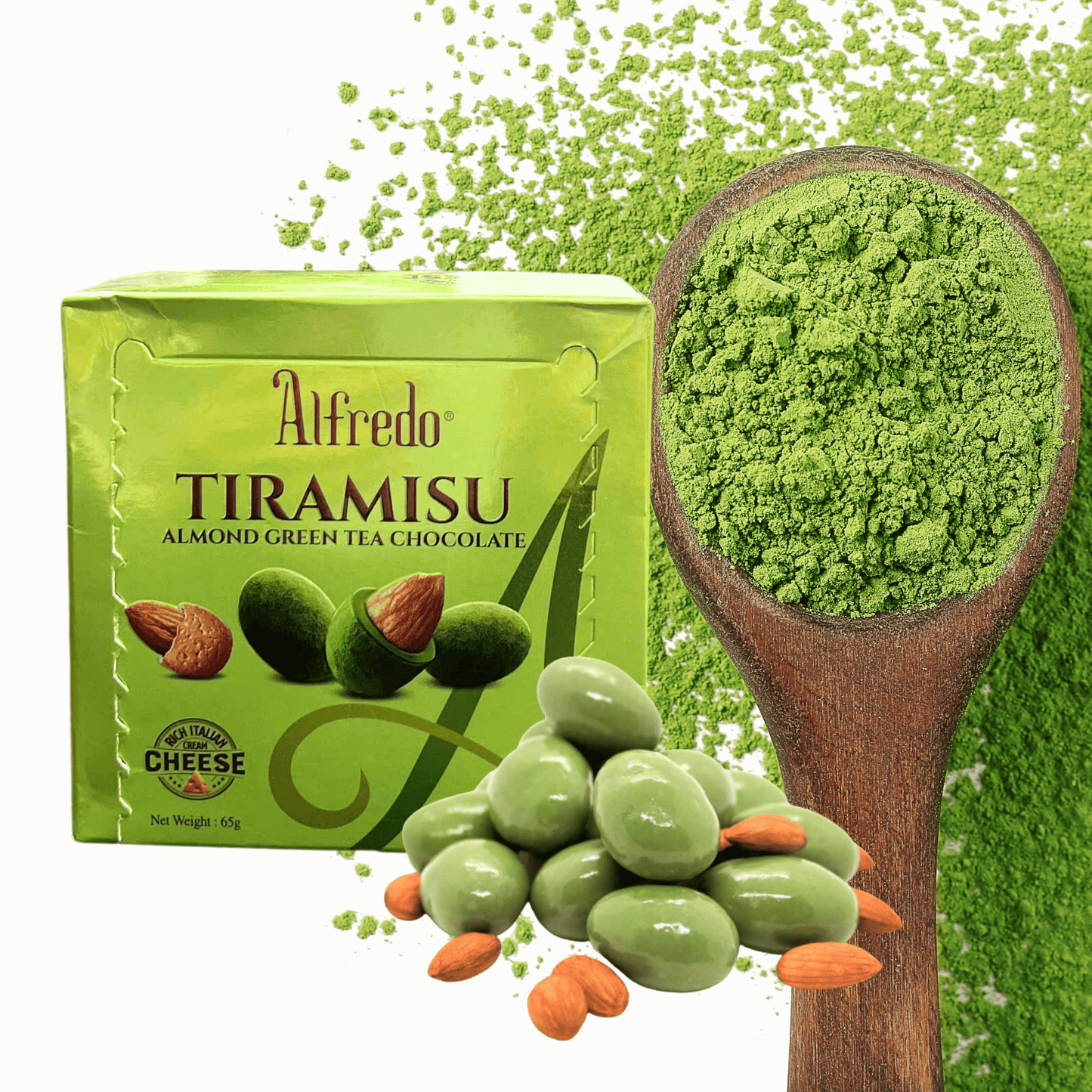 Alfredo tiramisu cheese almond green tea chocolate 65G