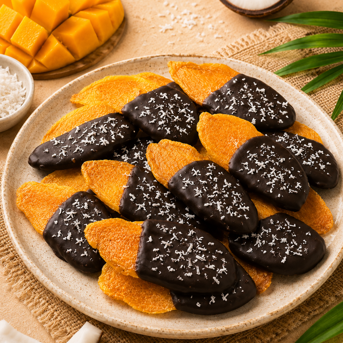 Xoài Sấy Nhúng Socola Đen & Dừa Phin Lady 100g (Túi zip)