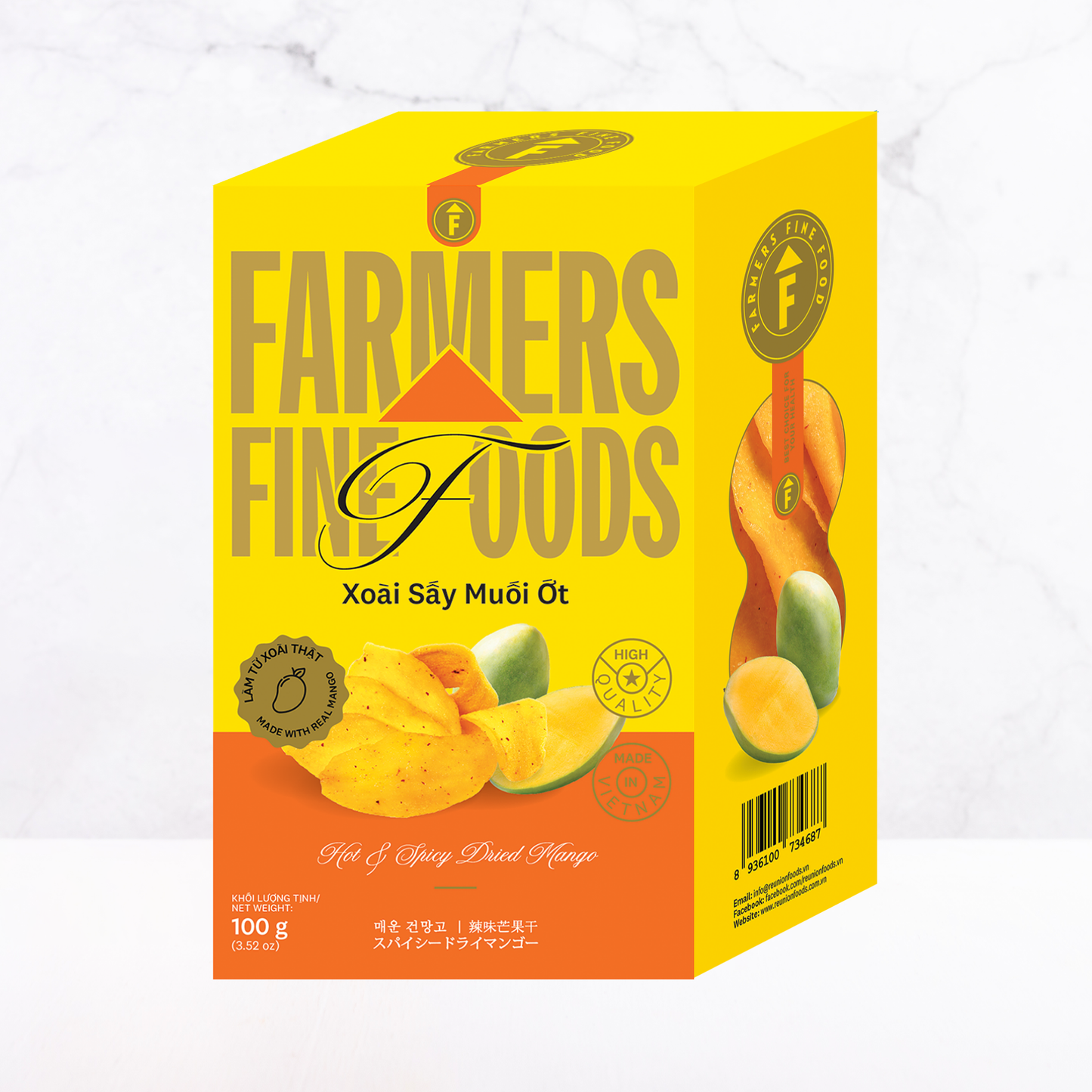 Xoài sấy muối ớt Farmers Fine Foods 100 g (Hộp giấy)