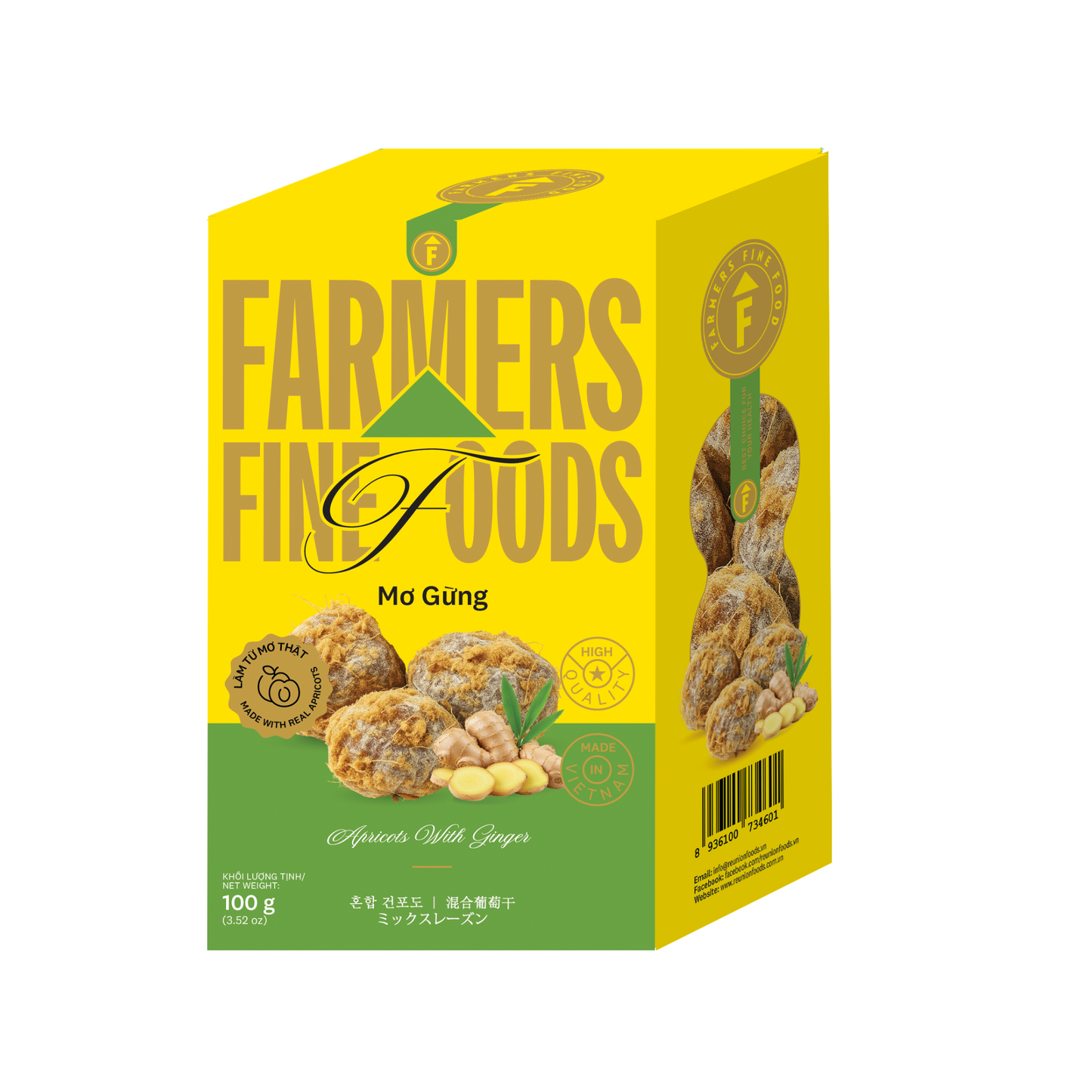 Mơ gừng Farmers Fine Foods 120 g (Hộp giấy)