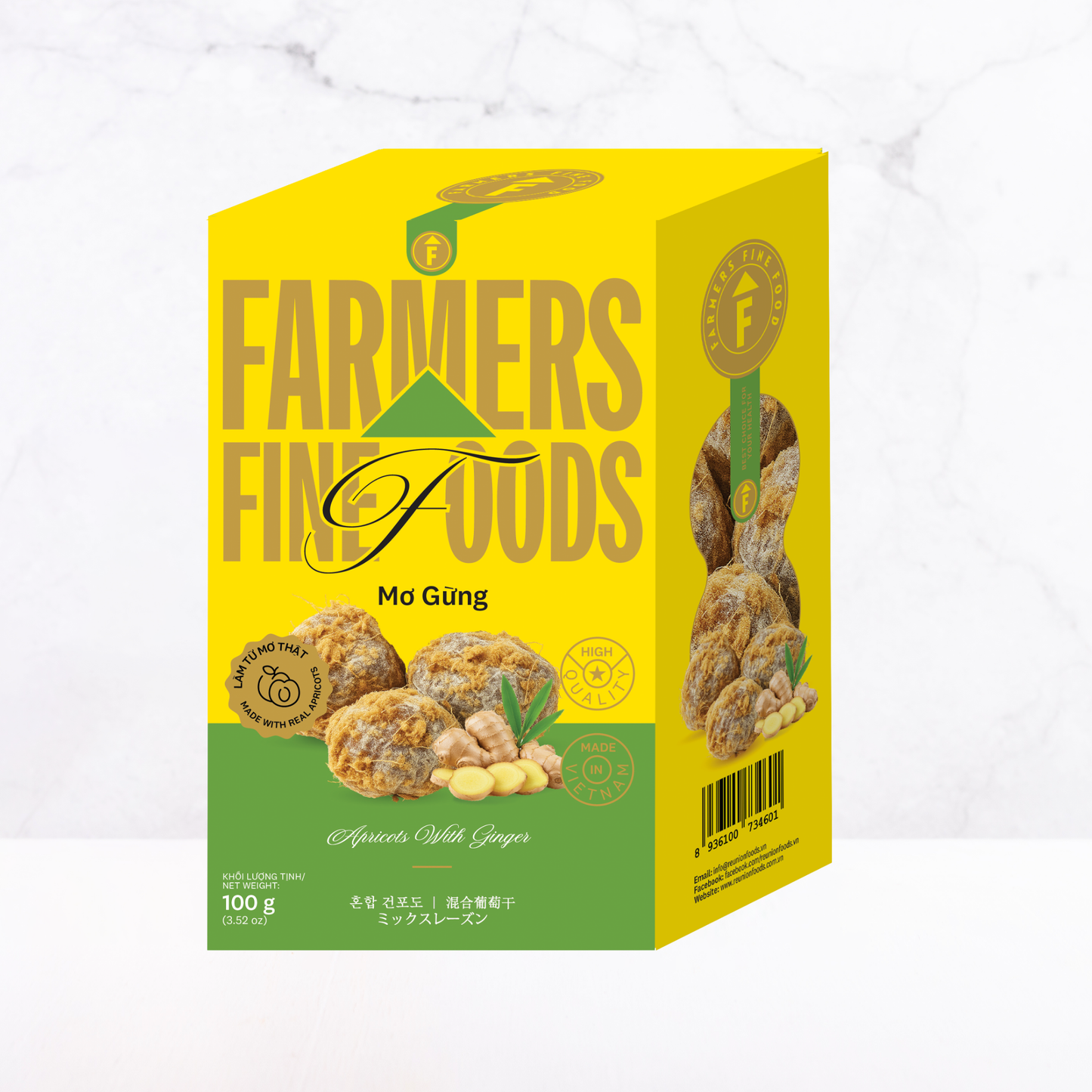 Mơ gừng Farmers Fine Foods 120 g (Hộp giấy)