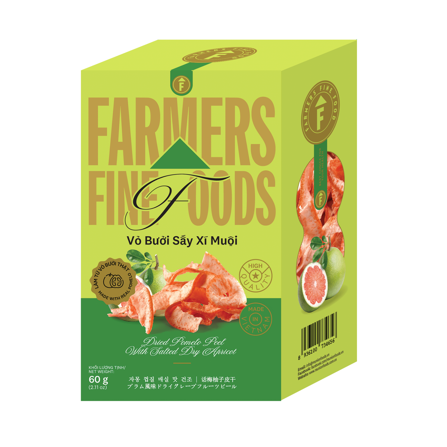 Vỏ bưởi sấy xí muội Farmers Fine Foods 60 g (Hộp giấy)