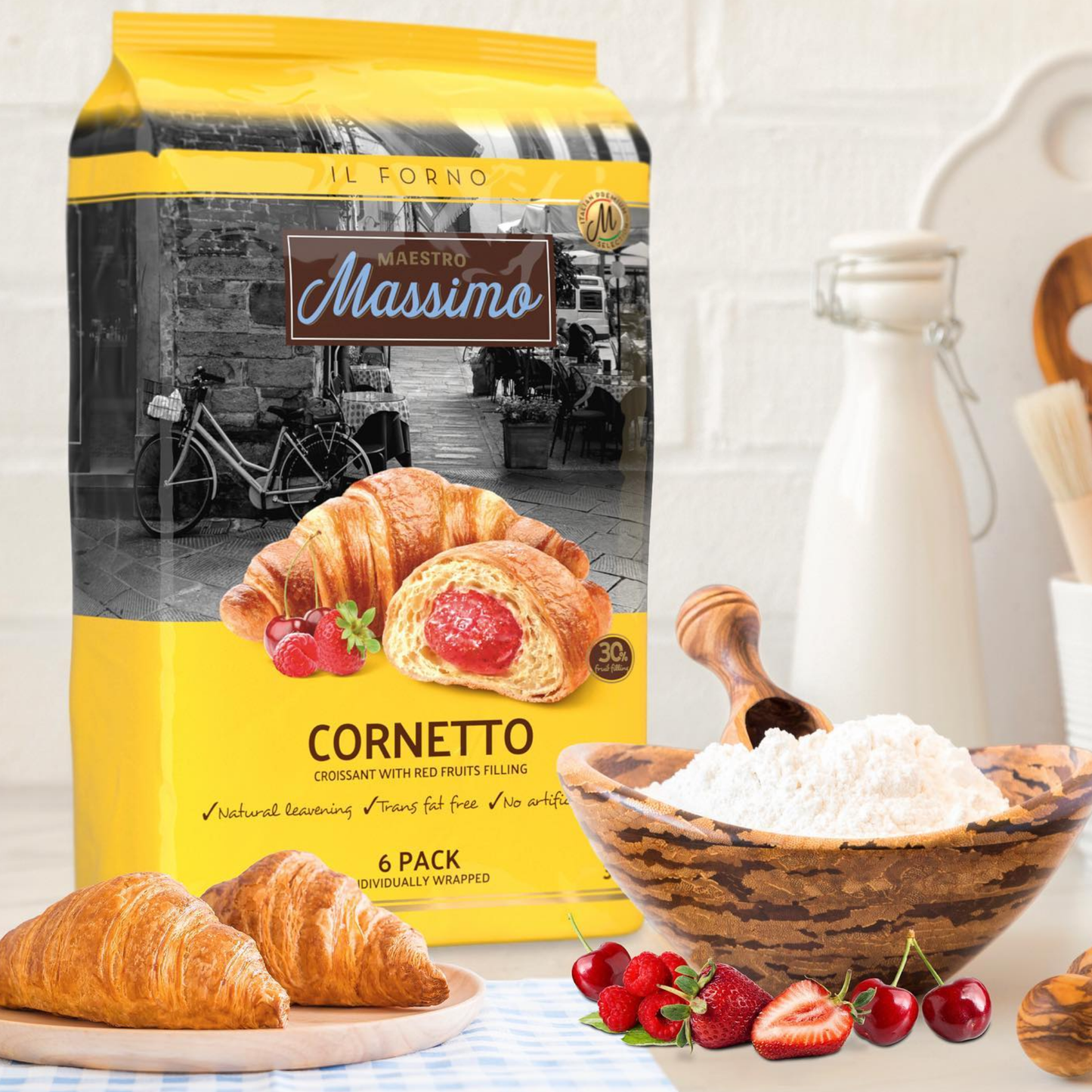 Bánh sừng trâu vị cherry Massimo 300 g