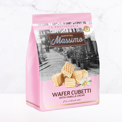 Bánh xốp vị vani Massimo Cubetti 250 g