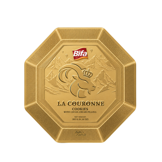 Bánh quy nhân kem ca cao chảy La Couronne Bifa 180g (Hộp)