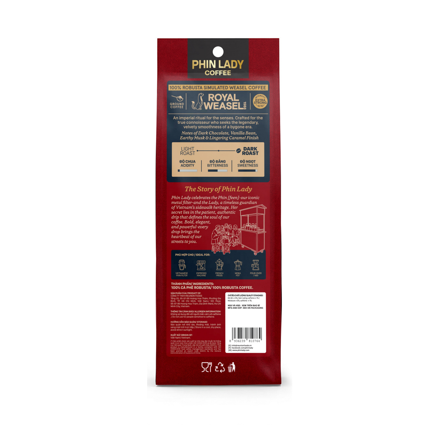 100% Robusta Simulated Weasel Coffee| Royal Weasel 1988 (Ground)