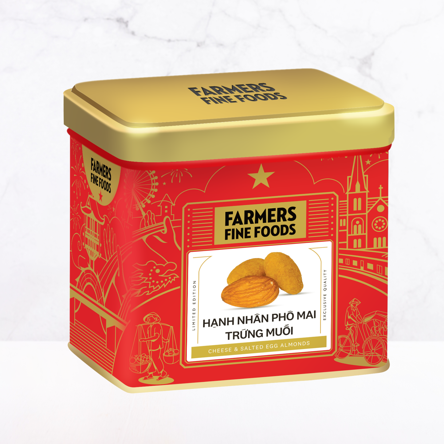 Hạnh nhân phô mai trứng muối Farmers Fine Foods 85 g (Hộp thiếc)