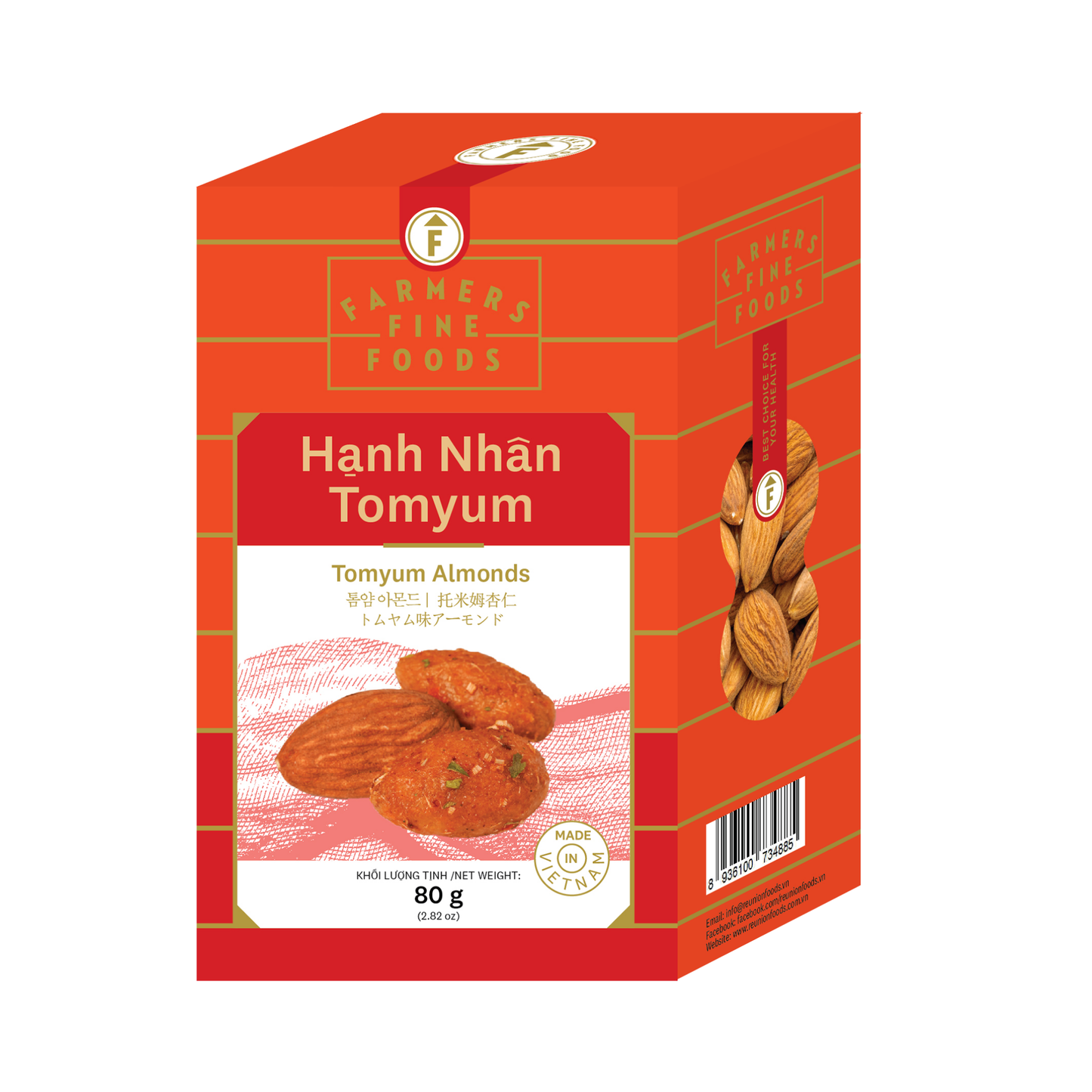 Hạnh nhân tomyum Farmers Fine Foods 80 g (Hộp giấy)