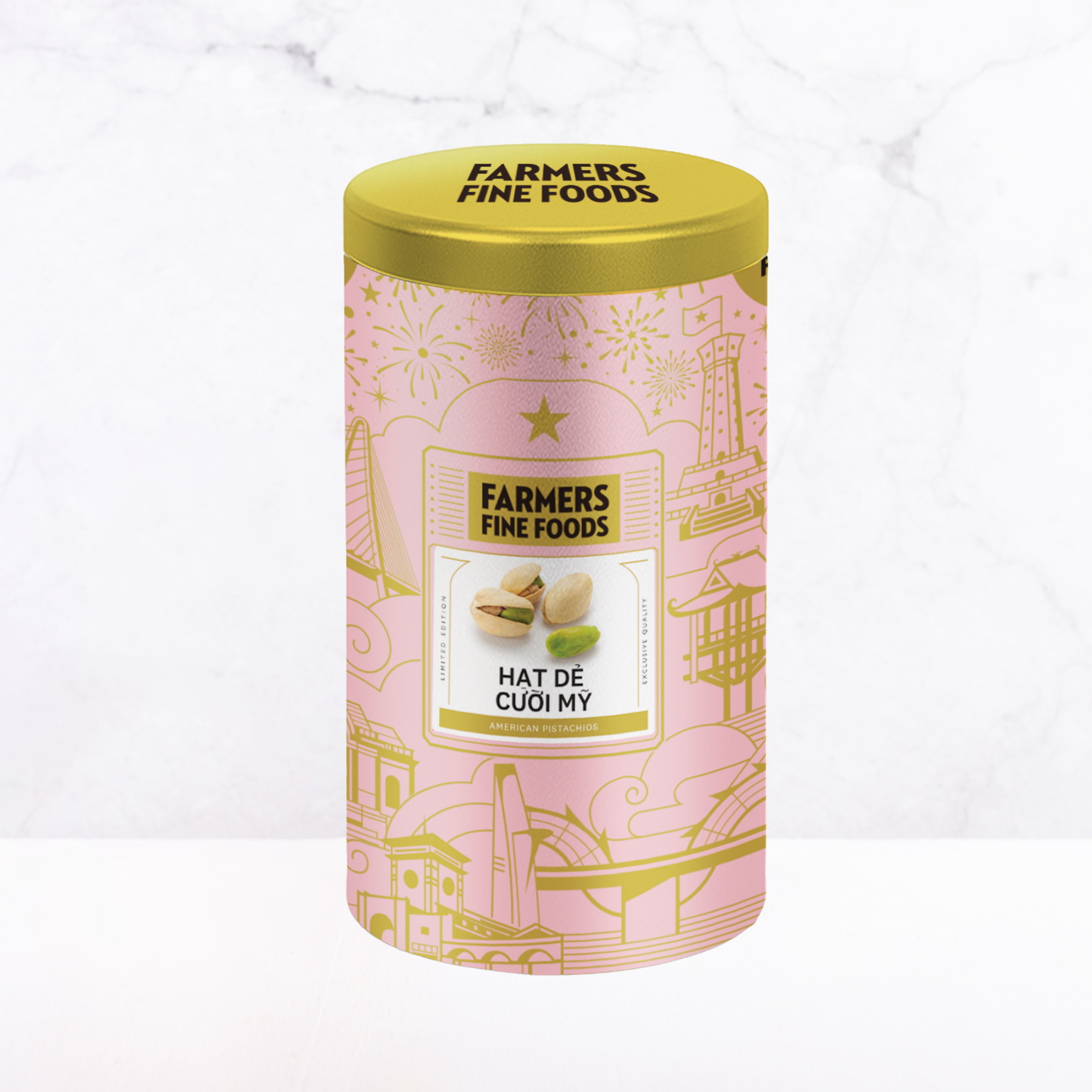 Hạt dẻ cười mỹ Farmers Fine Foods 160 g (Hộp thiếc)