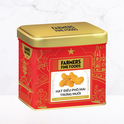 Hạt điều phô mai trứng muối Farmers Fine Foods 100 g (Hộp thiếc)