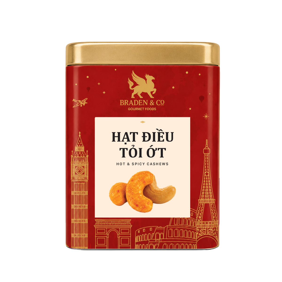 Hạt điều tỏi ớt Braden & Co 85g