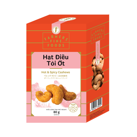 Hạt điều tỏi ớt Farmers Fine Foods 80 g (Hộp giấy)