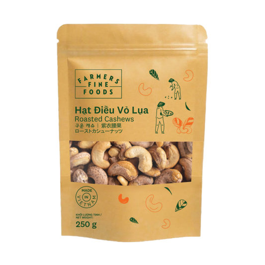 Hạt điều vỏ lụa Farmers Fine Foods túi giấy 250 g