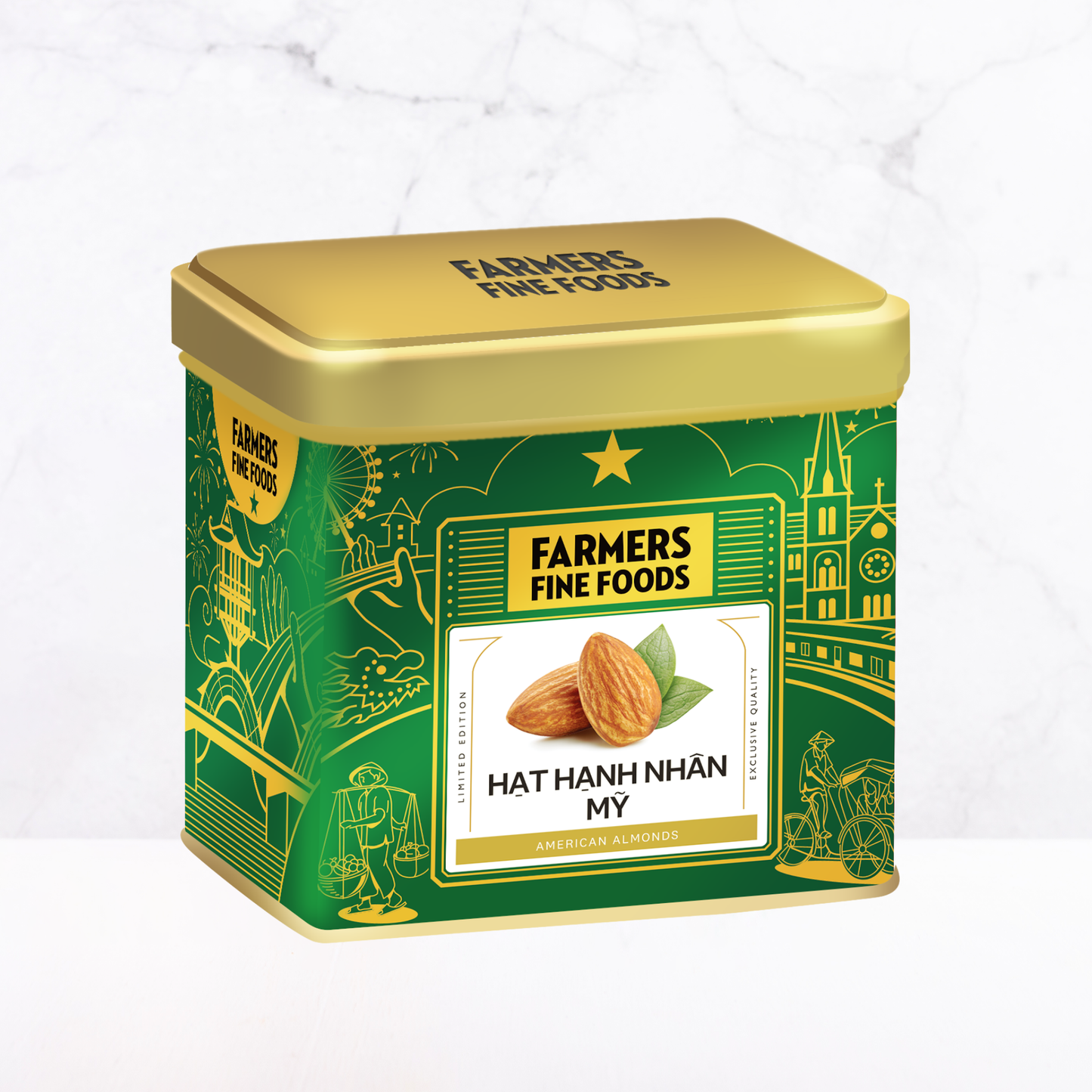 Hạt hạnh nhân mỹ Farmers Fine Foods 100 g (Hộp thiếc)