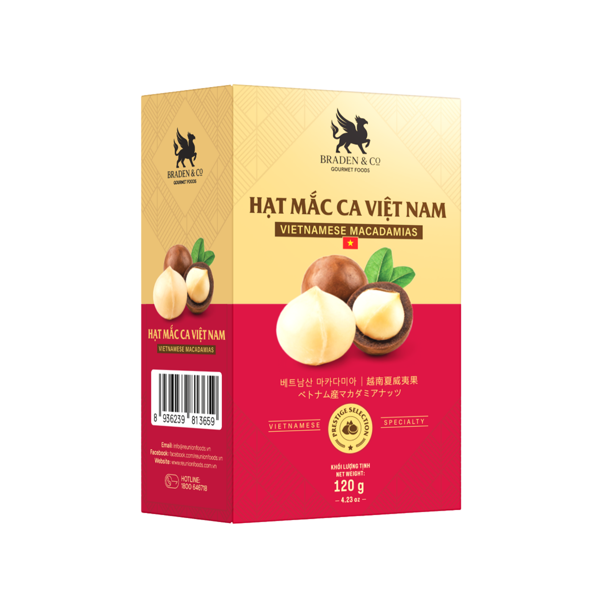 Hạt mắc ca Việt Nam Braden & Co 120g