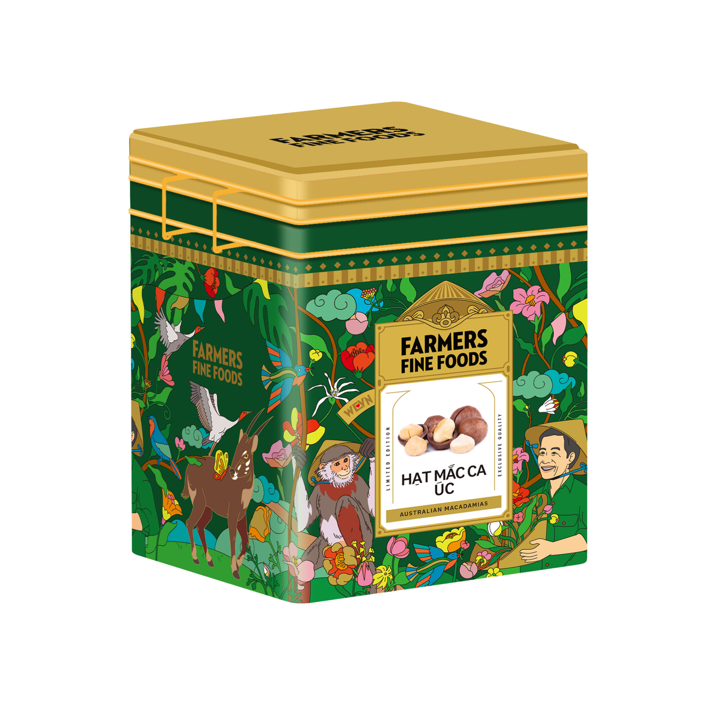 Hạt mắc ca Úc Farmers Fine Foods 170 g (Hộp thiếc)