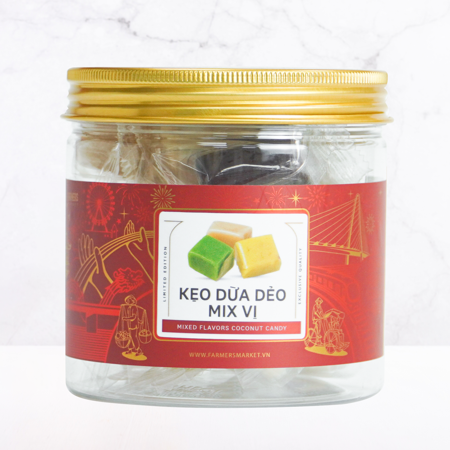 Kẹo dừa dẻo mix vị Farmers Fine Foods 110 g ( Hủ nhựa )