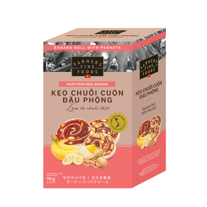 Kẹo chuối cuộn đậu phộng Farmers Fine Foods 70 g