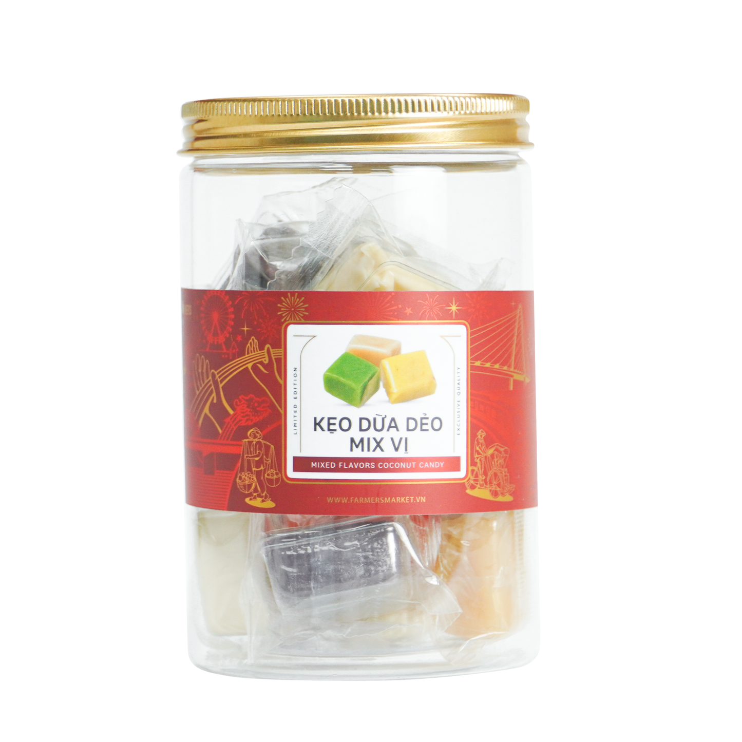 Kẹo dừa dẻo mix vị Farmers Fine Foods 110 g ( Hủ nhựa )