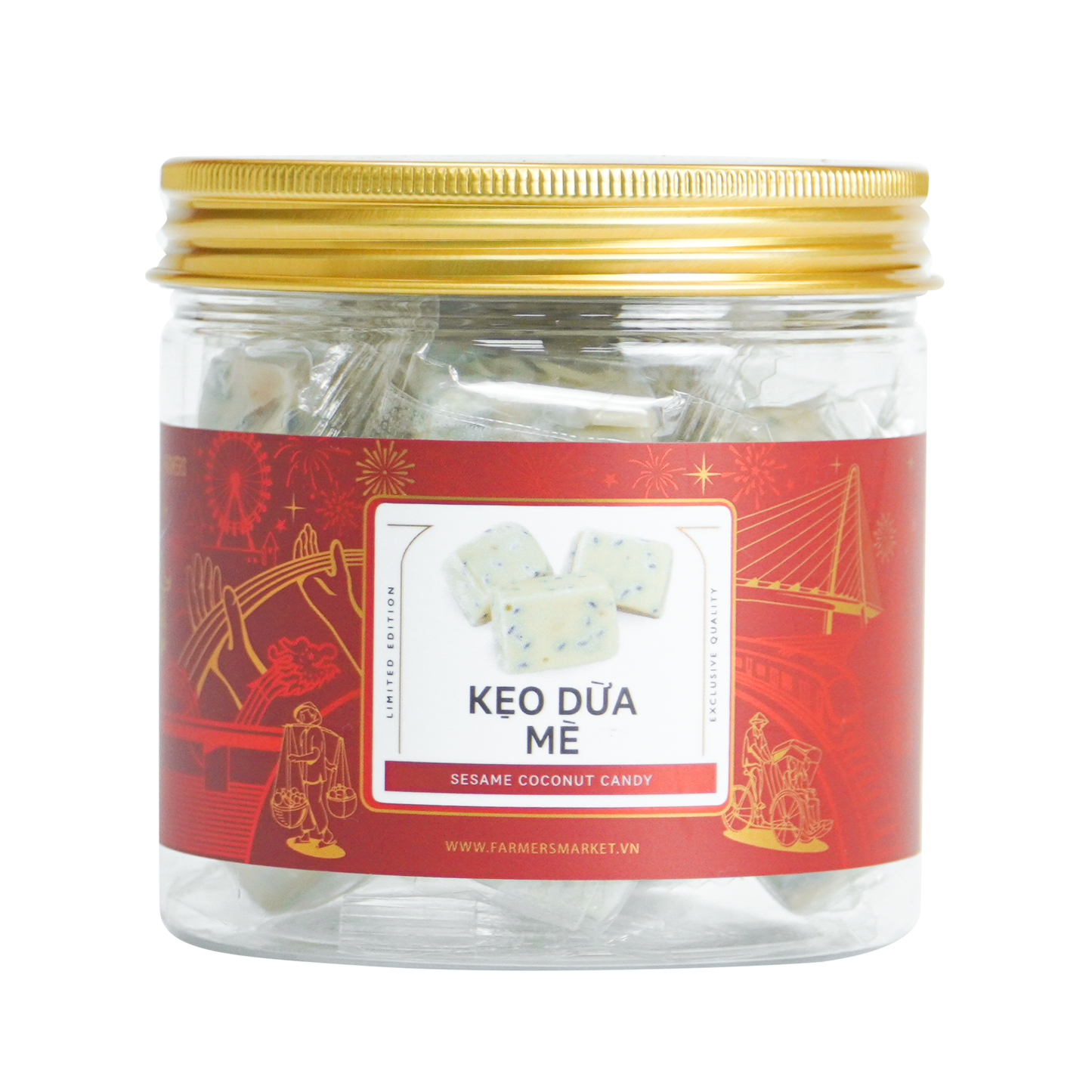 Kẹo dừa mè Farmers Fine Foods 110 g ( Hủ nhựa )