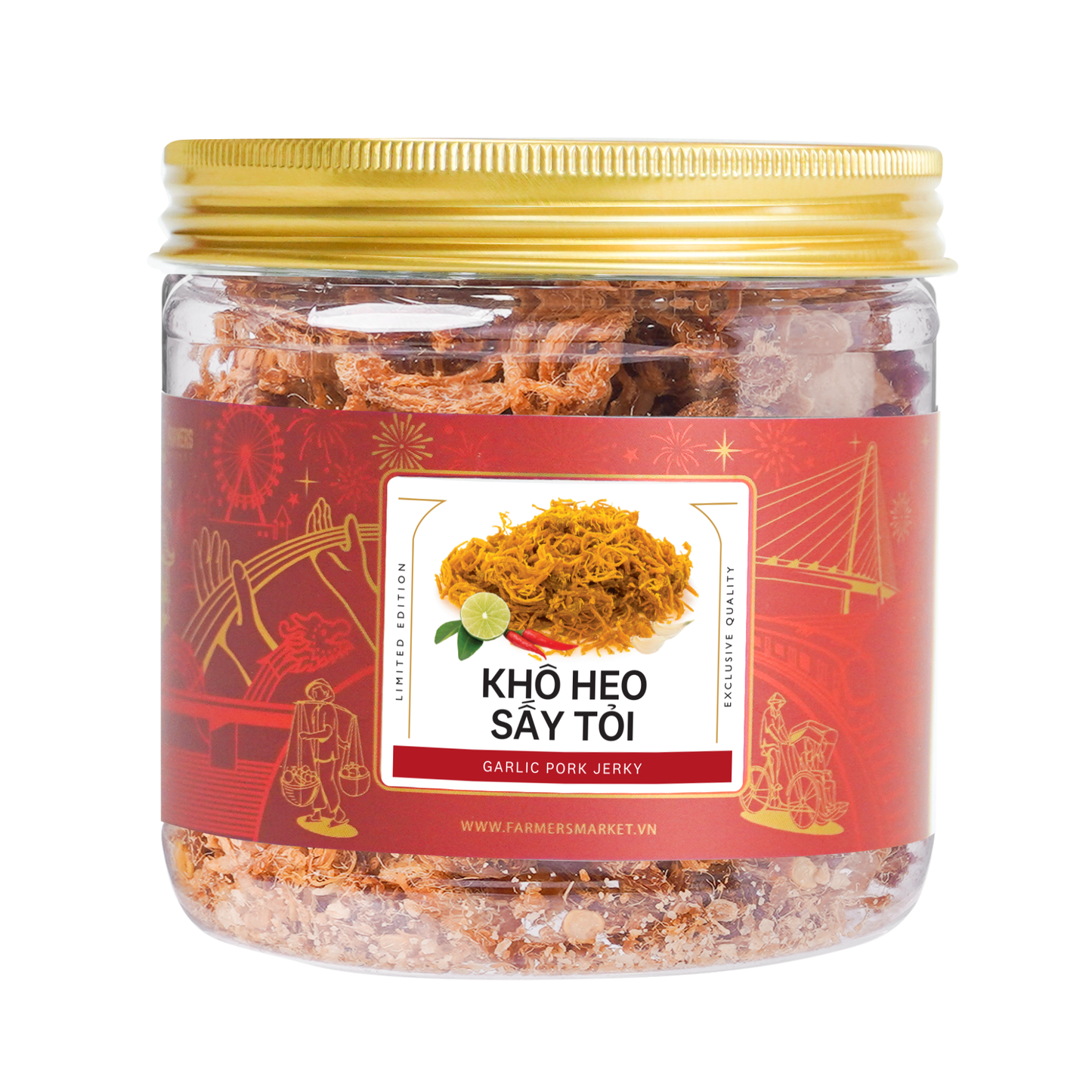 Khô heo sấy tỏi Farmers Fine Foods 100 g ( Hủ nhựa )