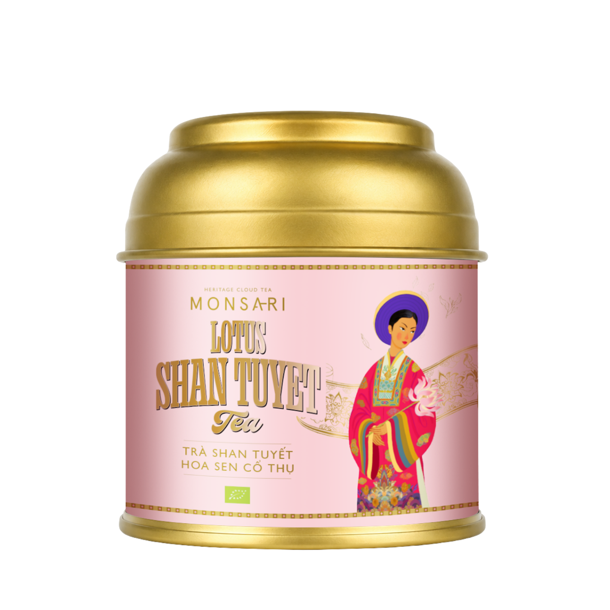 Lục trà san tuyết cổ thụ hoa sen Monsari 25g