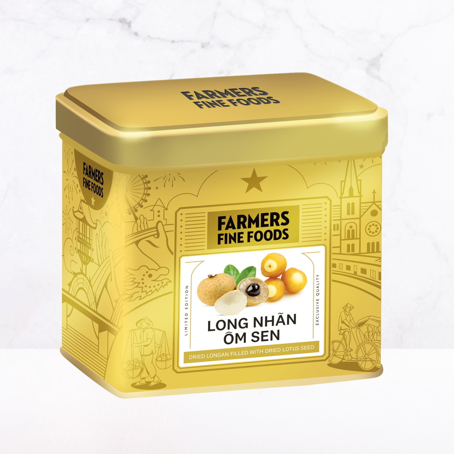 Long nhãn ôm sen Farmers Fine Foods 80 g (Hộp thiếc)