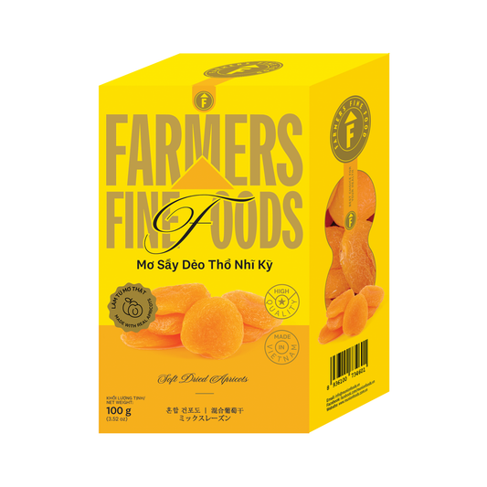 Mơ sấy dẻo thổ nhĩ kỳ Farmers Fine Foods 100 g (Hộp giấy)