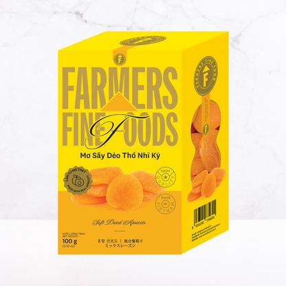 Mơ sấy dẻo thổ nhĩ kỳ Farmers Fine Foods 100 g (Hộp giấy)