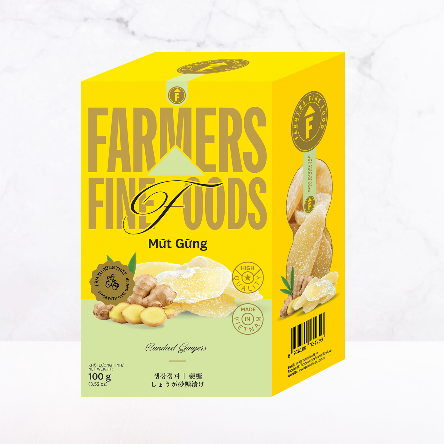 Mứt gừng Farmers Fine Foods 100 g (Hộp giấy)