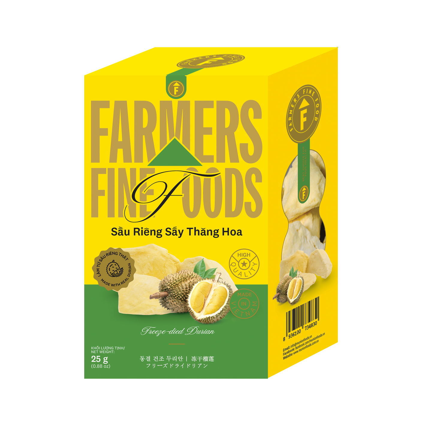 Sầu riêng sấy thăng hoa Farmers Fine Foods 25 g (Hộp giấy)