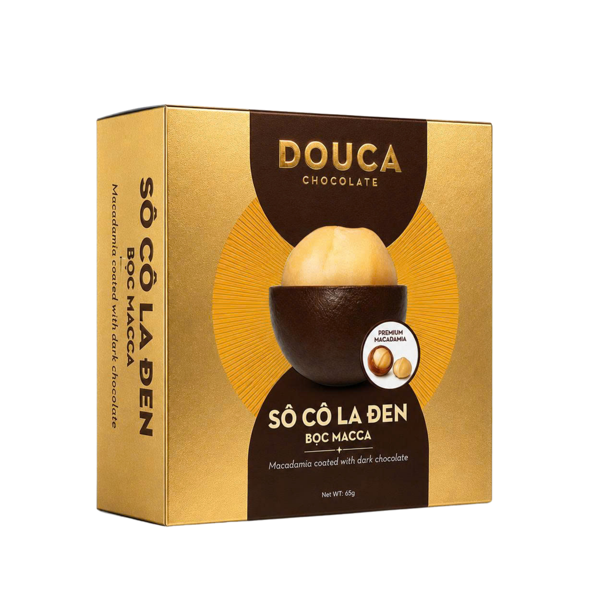 Sô-cô-la đen bọc macca Douca 65g