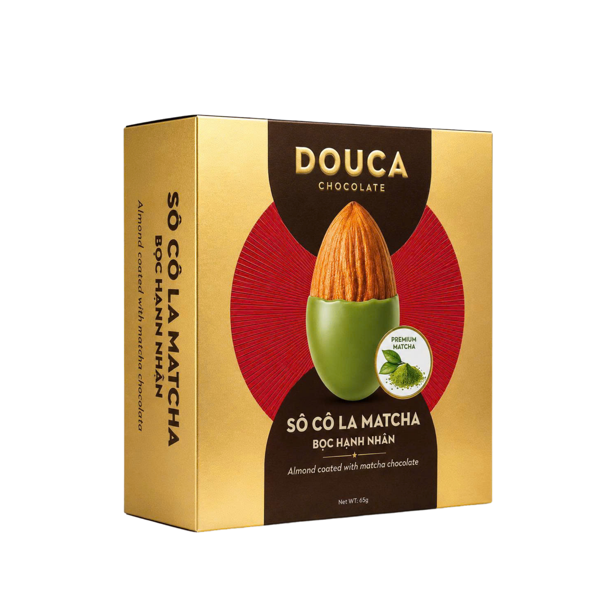 Sô-cô-la matcha bọc hạnh nhân Douca 65g
