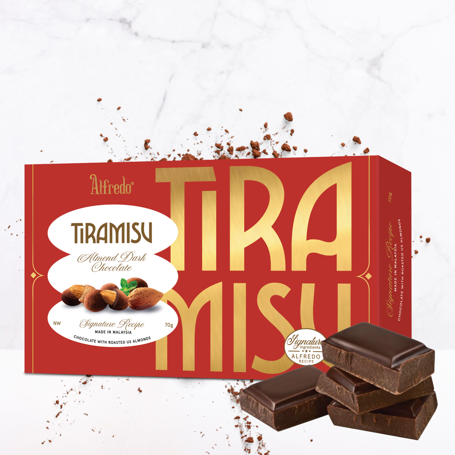 Dark chocolate almond Alfredo tiramisu 70G